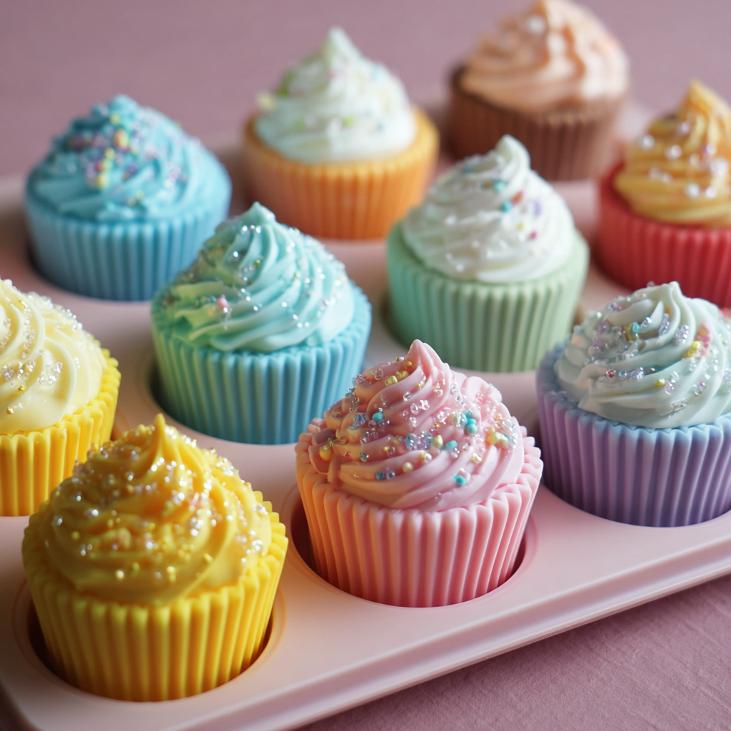 babeczki w silikonowych foremkach